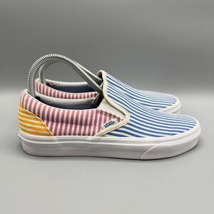 Vans Classic Slip-On Deck Club Mix Stripes Skateboarding sneakers women's Size 8